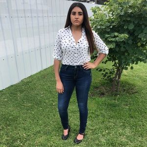 NEW Express Polka Dot Portofino Shirt